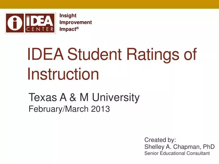 idea student ratings of instruction