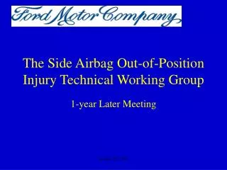 The Side Airbag Out-of-Position Injury Technical Working Group