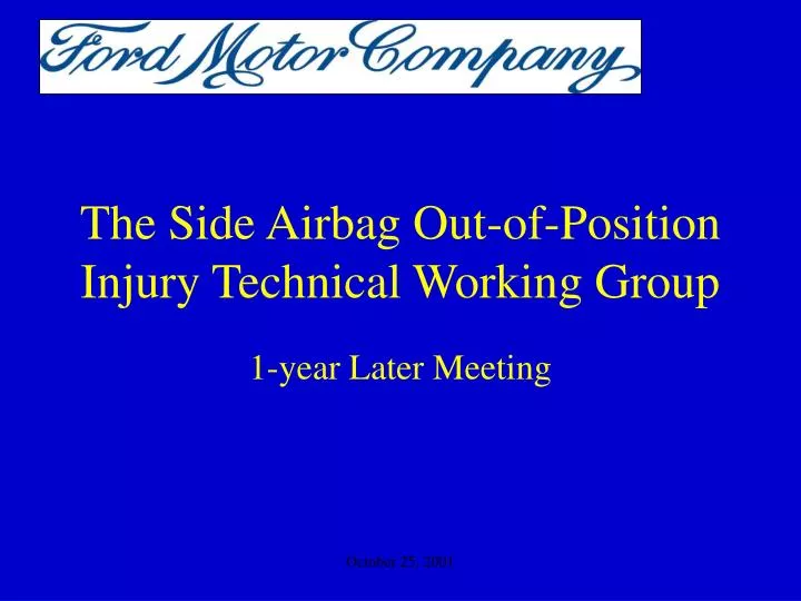 the side airbag out of position injury technical working group