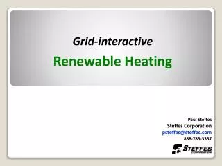 Grid-interactive Renewable Heating
