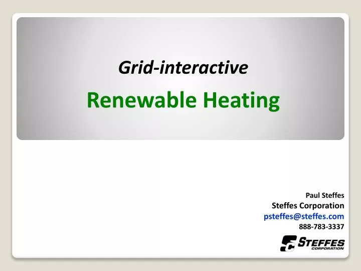 grid interactive renewable heating