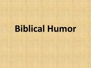 Biblical Humor