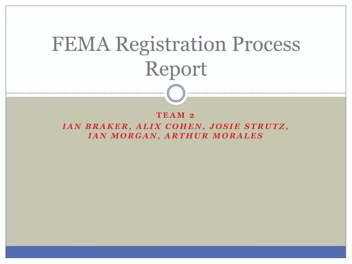 fema registration process report