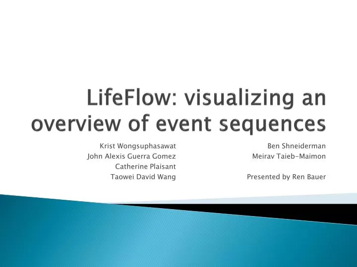 lifeflow visualizing an overview of event sequences