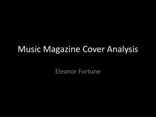 Music Magazine Cover Analysis