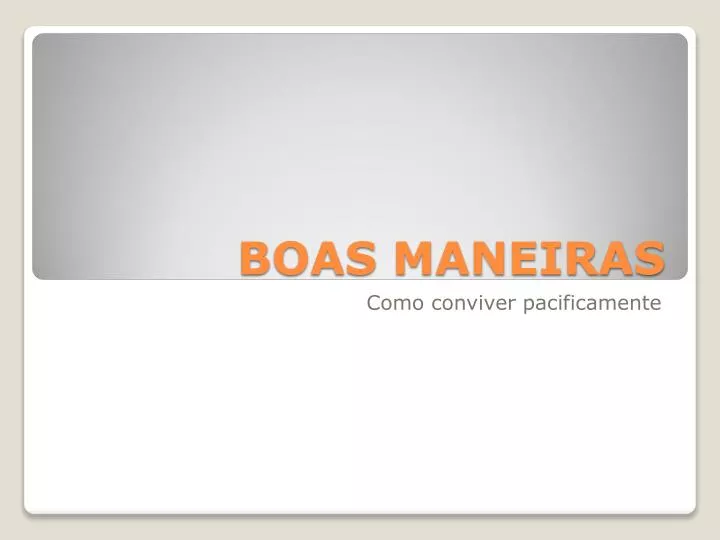 boas maneiras