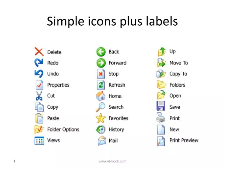simple icons plus labels