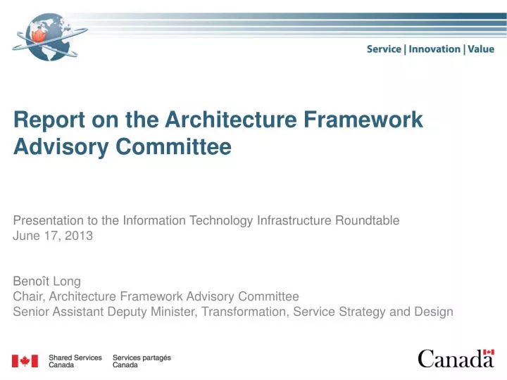 report on the architecture framework advisory committee