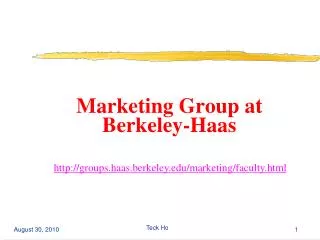 Marketing Group at Berkeley-Haas