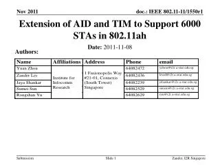 Extension of AID and TIM to Support 6000 STAs in 802.11ah