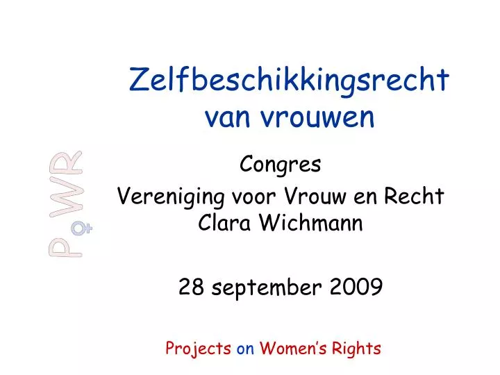 congres vereniging voor vrouw en recht clara wichmann 28 september 2009