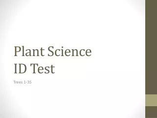 Plant Science ID Test