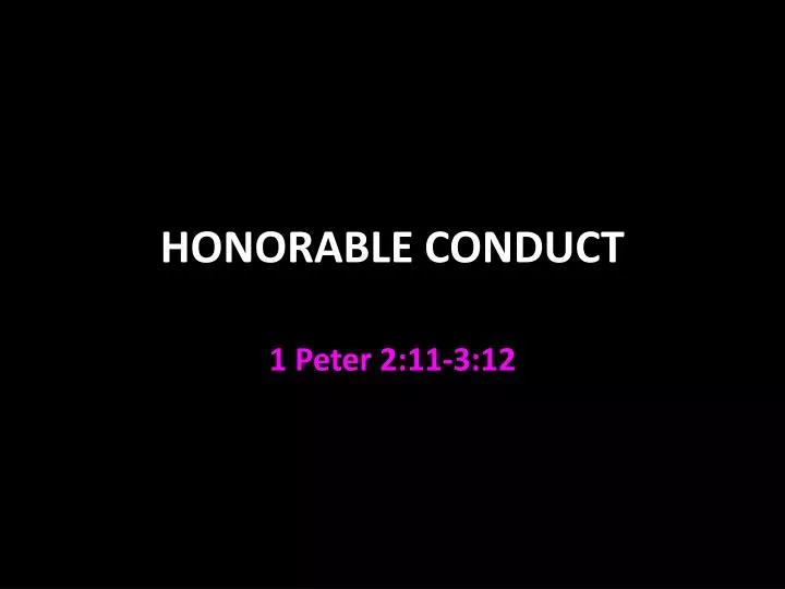 honorable conduct