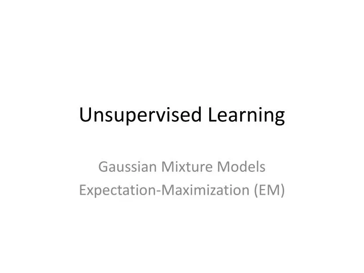 unsupervised learning