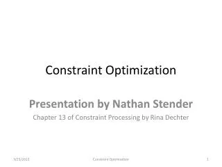 Constraint Optimization
