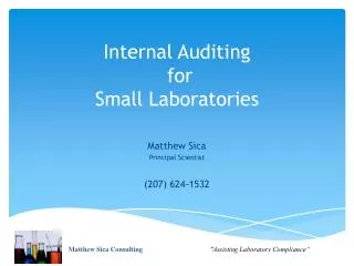Internal Auditing for Small Laboratories