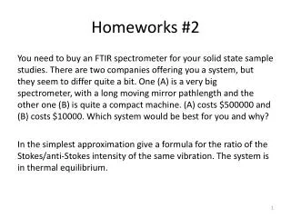 Homeworks #2