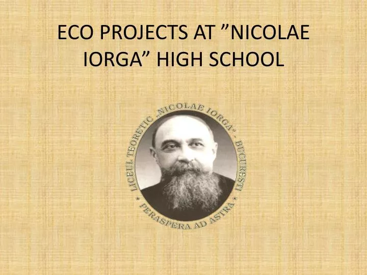 eco projects at nicolae iorga high school