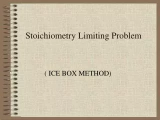 Stoichiometry Limiting Problem