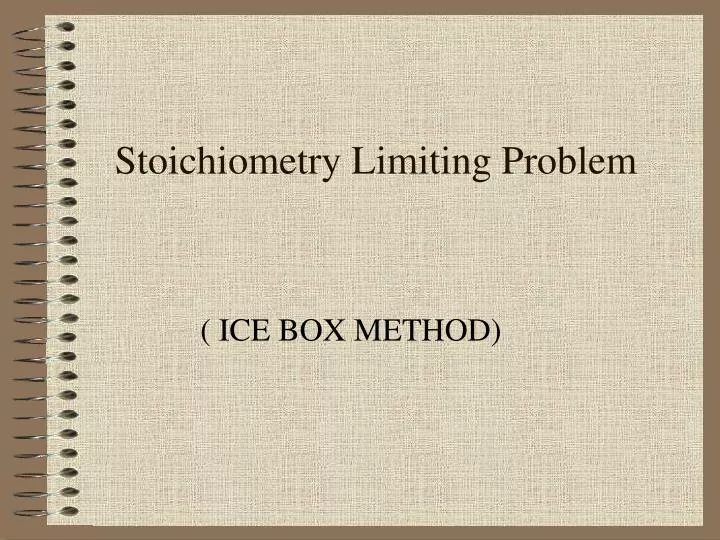 stoichiometry limiting problem