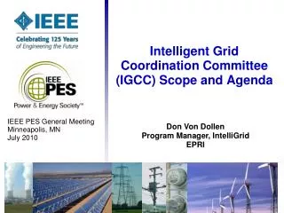 Intelligent Grid Coordination Committee (IGCC) Scope and Agenda