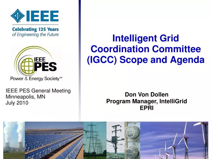 intelligent grid coordination committee igcc scope and agenda