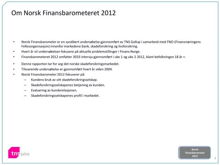 om norsk finansbarometeret 2012