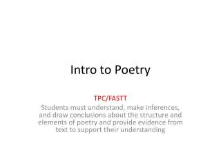 Intro to Poetry