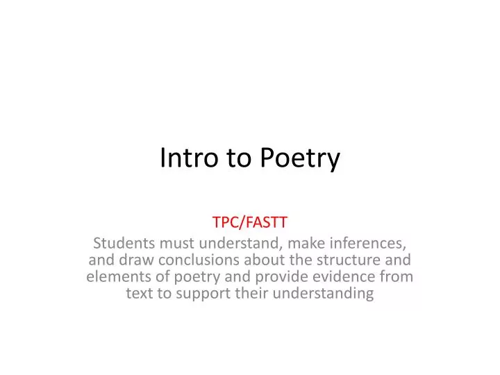 intro to poetry