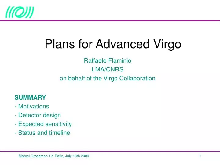 plans for advanced virgo