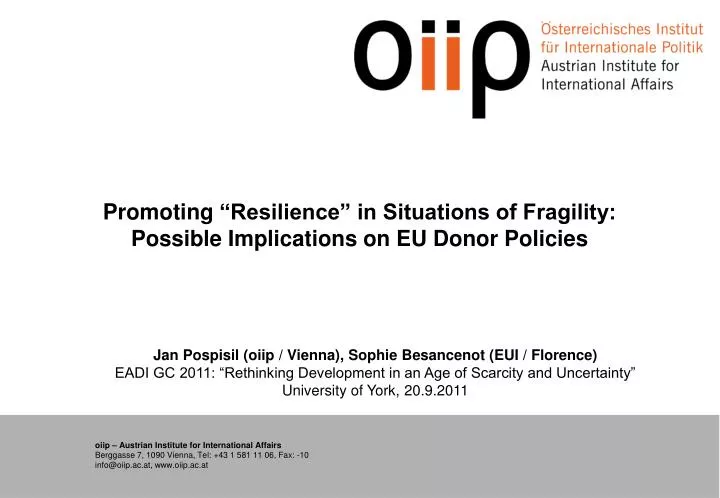 promoting resilience in situations of fragility possible implications on eu donor policies