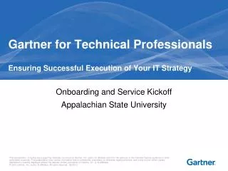 Gartner for Technical Professionals Ensuring Successful Execution of Your IT Strategy