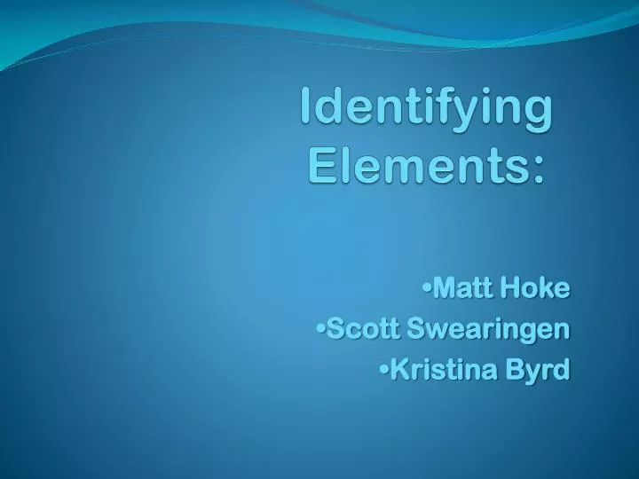 identifying elements