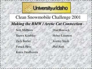 Clean Snowmobile Challenge 2001