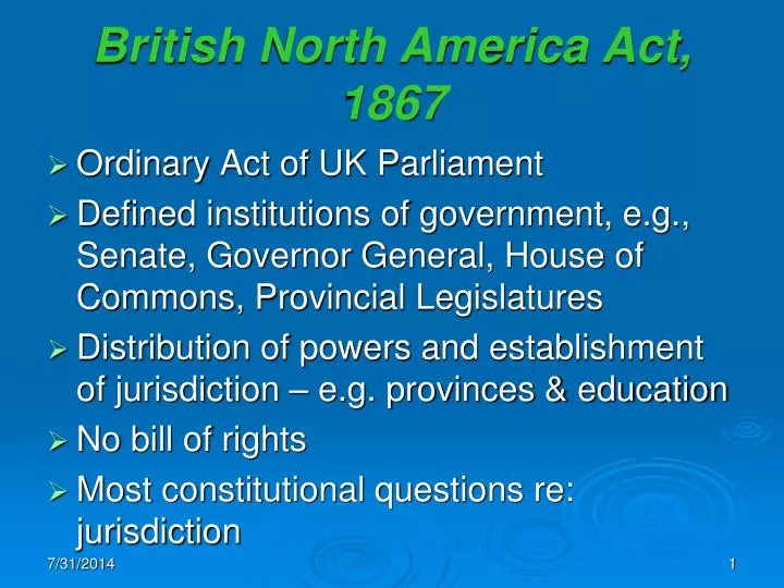 british north america act 1867