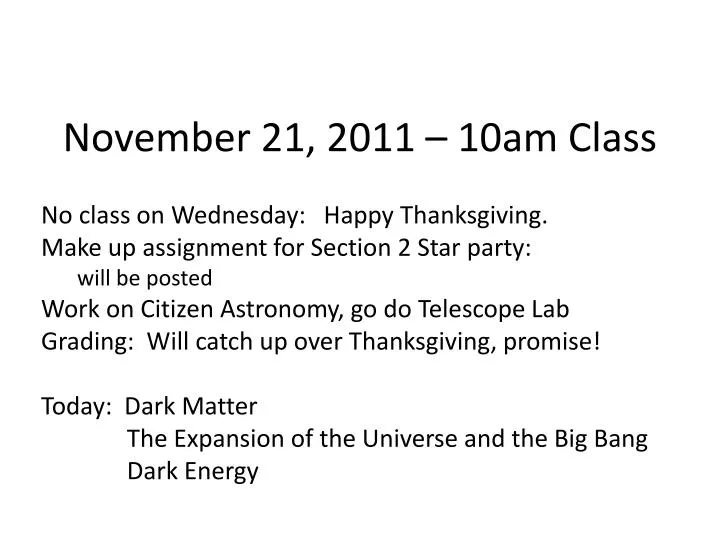 november 21 2011 10am class