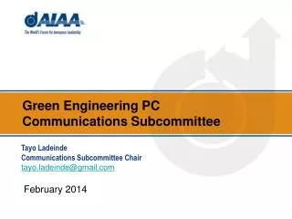 Green Engineering PC Communications Subcommittee