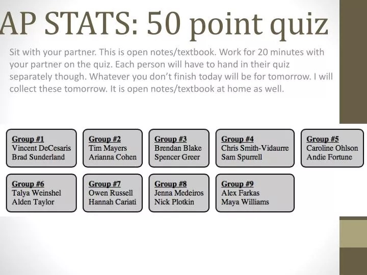 ap stats 50 point quiz