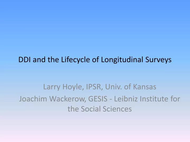 ddi and the lifecycle of longitudinal surveys