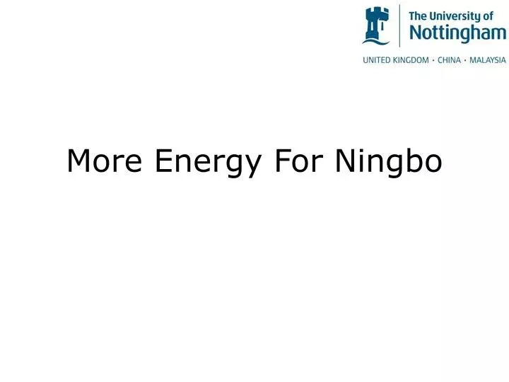 more energy for ningbo