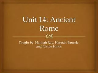 Unit 14: Ancient Rome