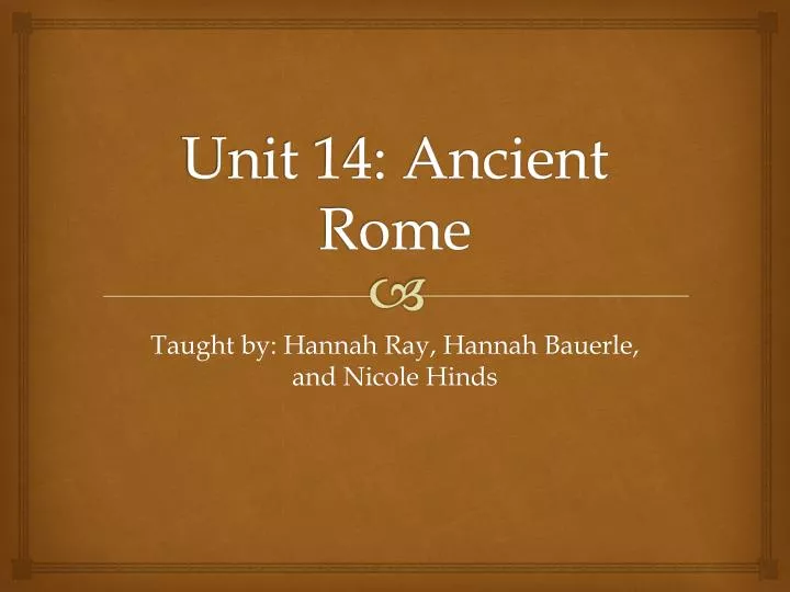 unit 14 ancient rome