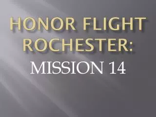 HONOR FLIGHT ROCHESTER: