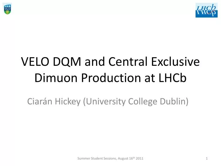 velo dqm and central exclusive dimuon production at lhcb