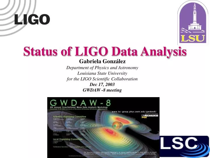 status of ligo data analysis