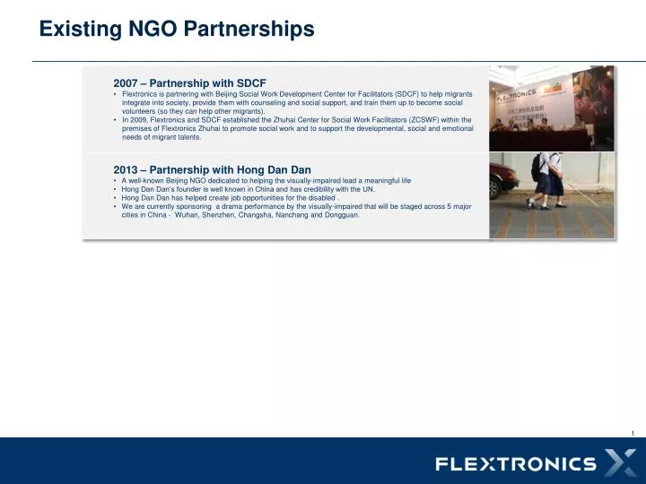 existing ngo partnerships