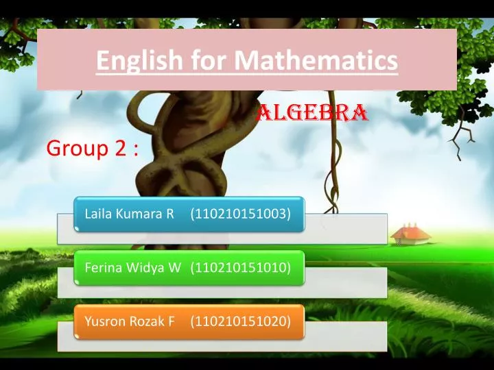 english for mathematics