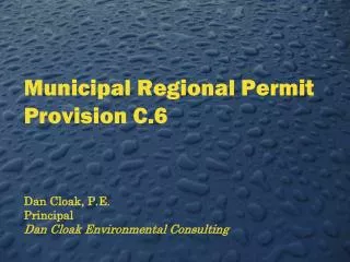 Municipal Regional Permit Provision C.6