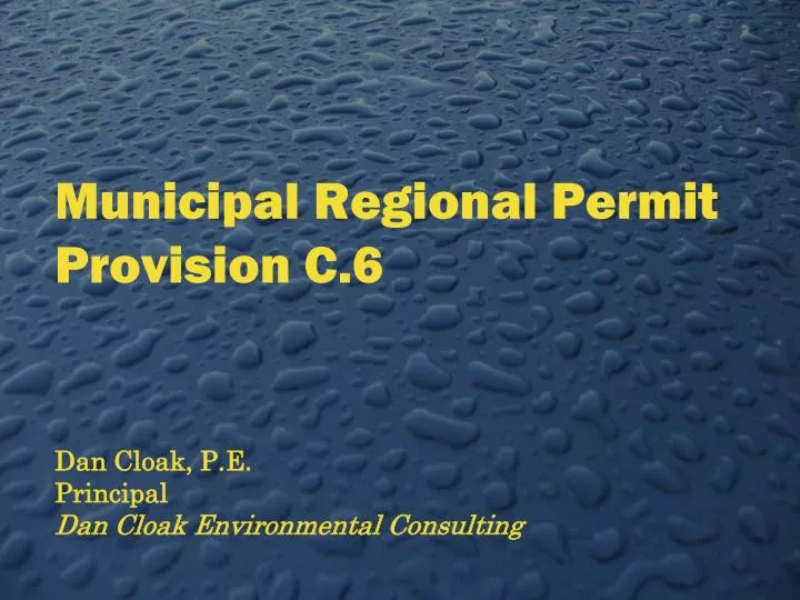 municipal regional permit provision c 6
