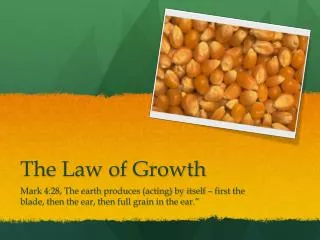 The Law of Growth